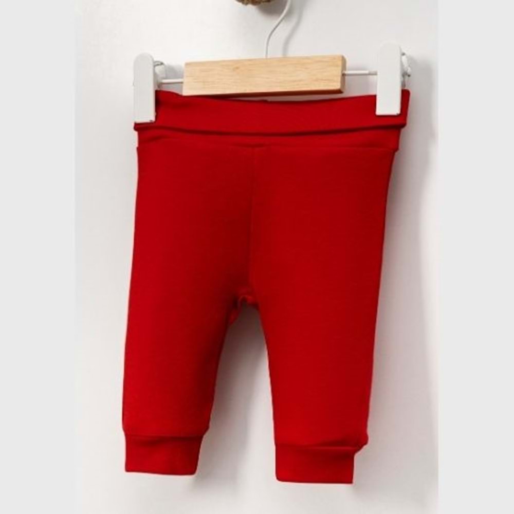 Jijek Baby Penye Pantolon | Rahat Esnek Günlük - Kırmızı - 12-18 AY
