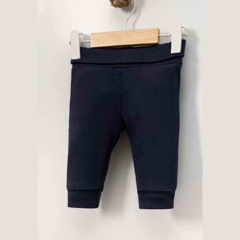 Jijek Baby Penye Pantolon | Rahat Esnek Günlük - Lacivert - 9-12 AY