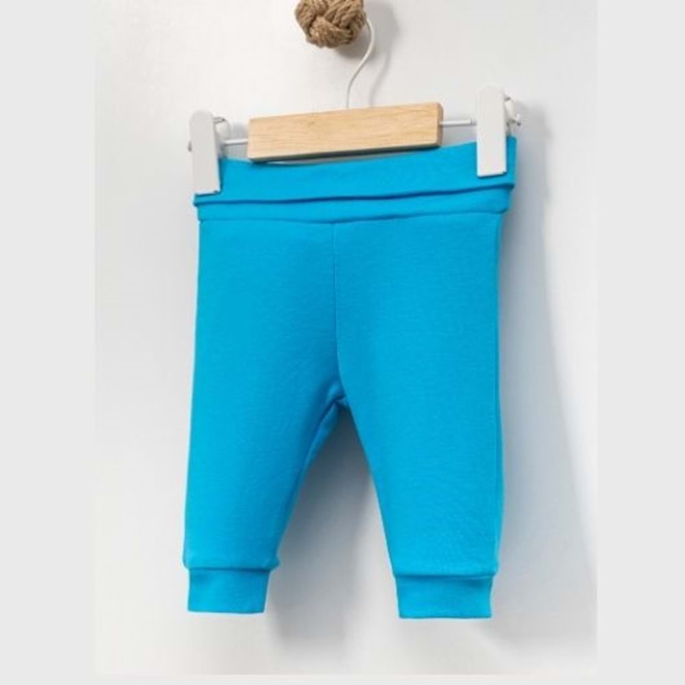 Jijek Baby Penye Pantolon | Rahat Esnek Günlük - Turkuaz - 9-12 AY