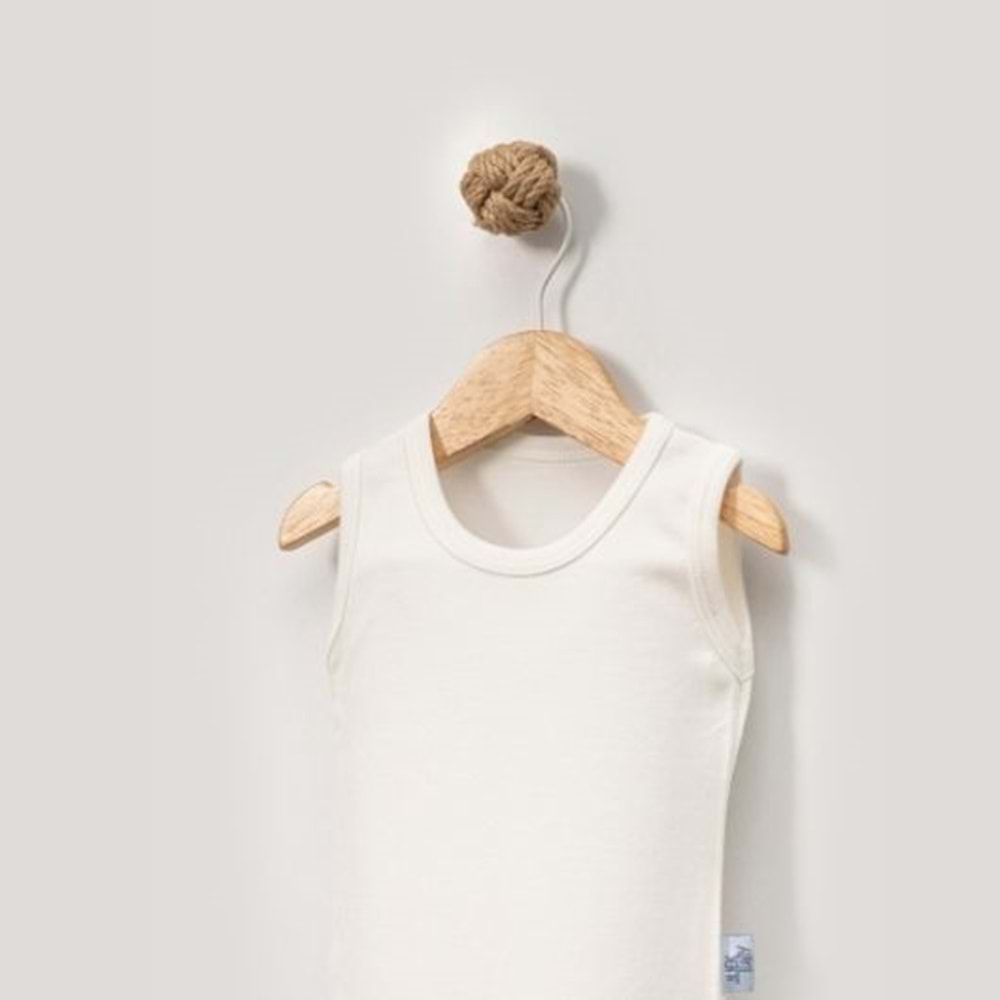 Jijek Baby Pamuk 3lü Kolsuz Bebek Body – Yumuşak,Rahat - Ekru - 24-36 AY