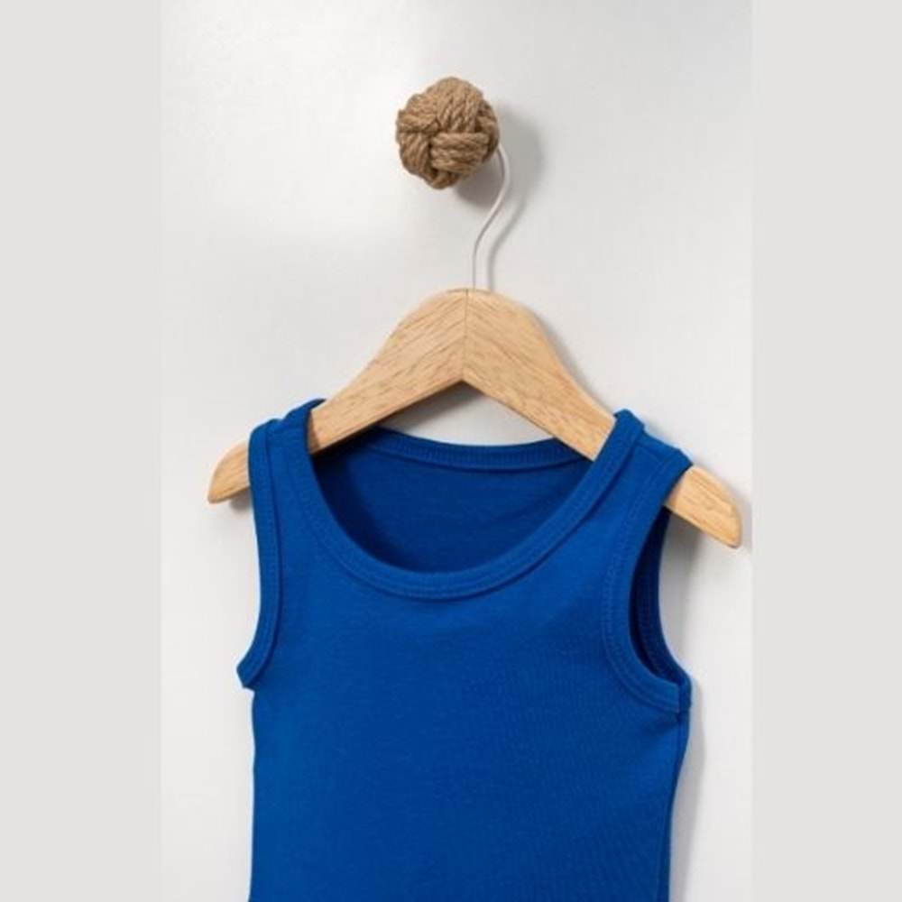 Jijek Baby Pamuk 3lü Kolsuz Bebek Body – Yumuşak,Rahat - saks - 3 YAŞ