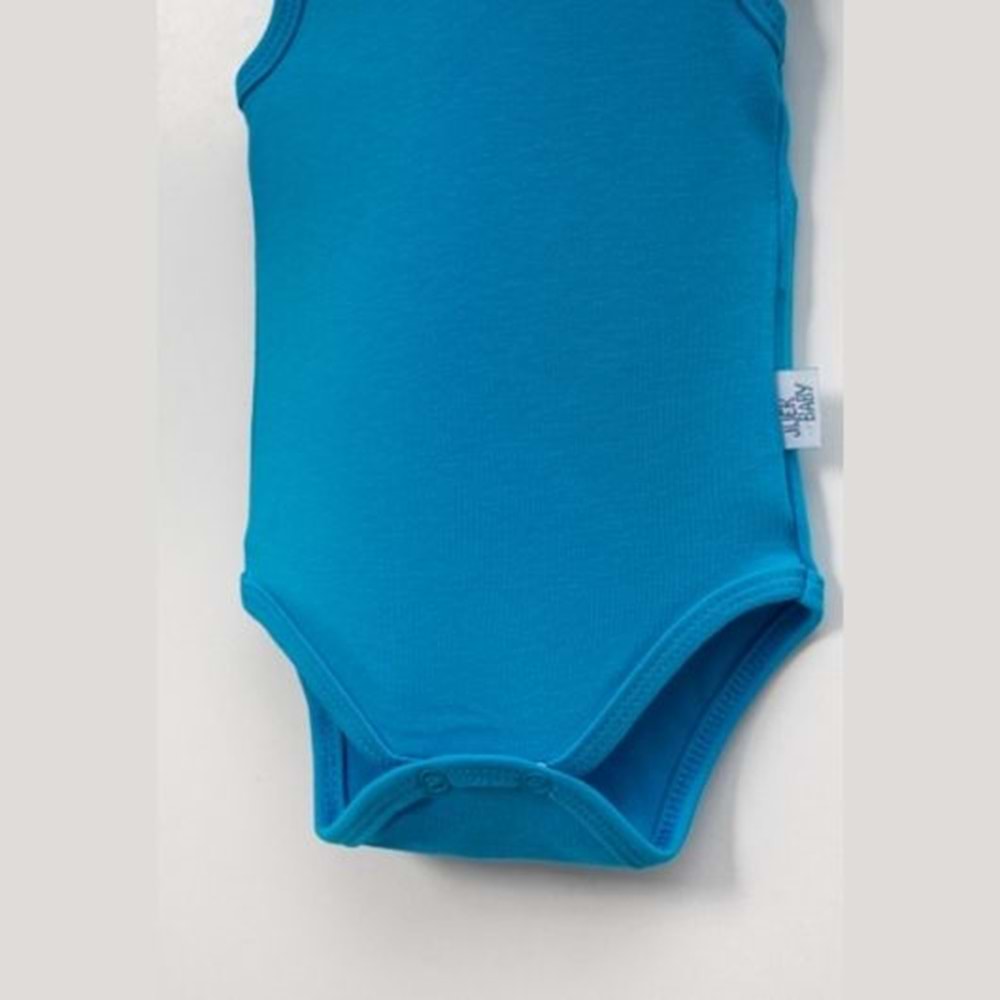 Jijek Baby Pamuk 3lü Kolsuz Bebek Body – Yumuşak,Rahat - Turkuaz - 4 YAŞ