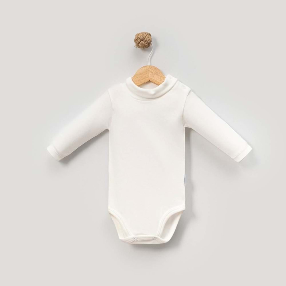 Jijek Baby 5li boğazlı yaka Bebek Body – Yumuşak,Rahat - Ekru - 24-36 AY