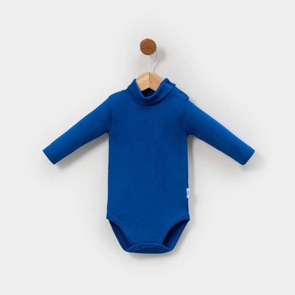 Jijek Baby 5li boğazlı yaka Bebek Body – Yumuşak,Rahat - saks - 6-9AY