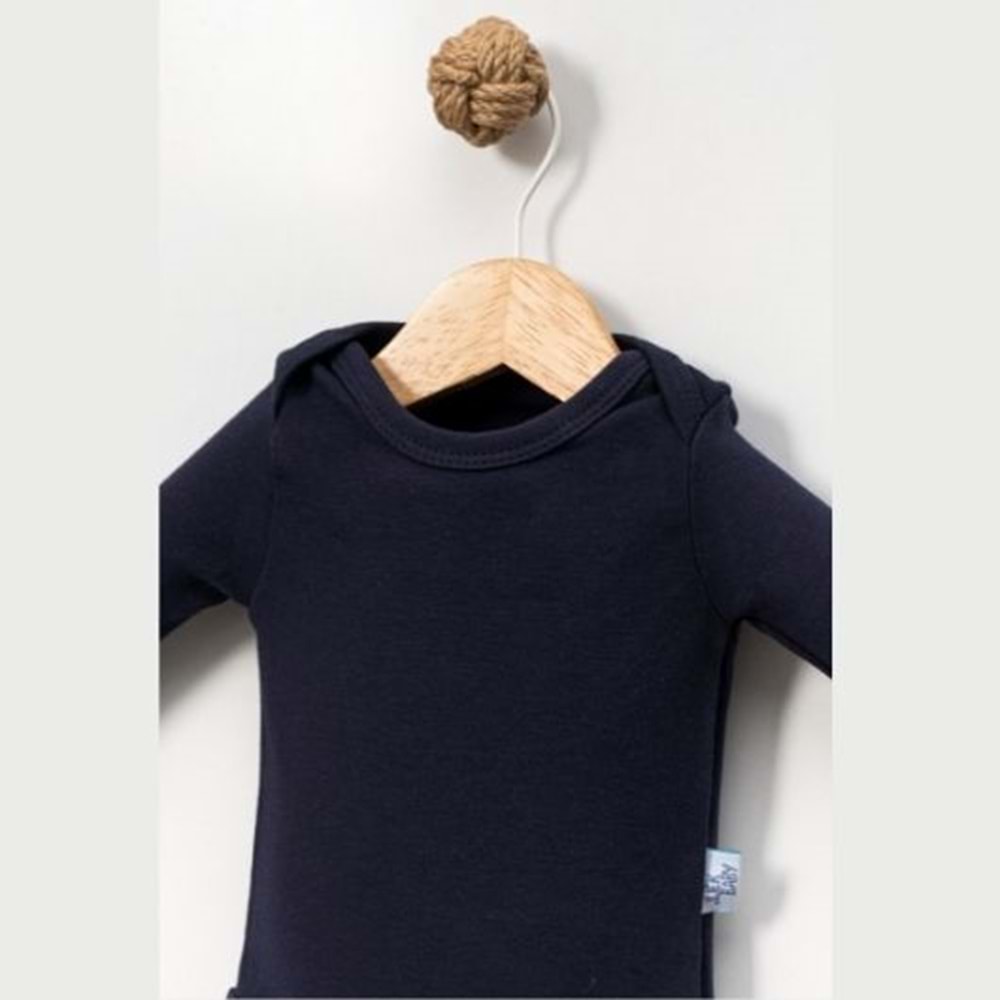 Jijek Baby Pamuk 3 Lü Uzunkollu Bebek Body – Yumuşak,Rahat - Lacivert - 4 YAŞ