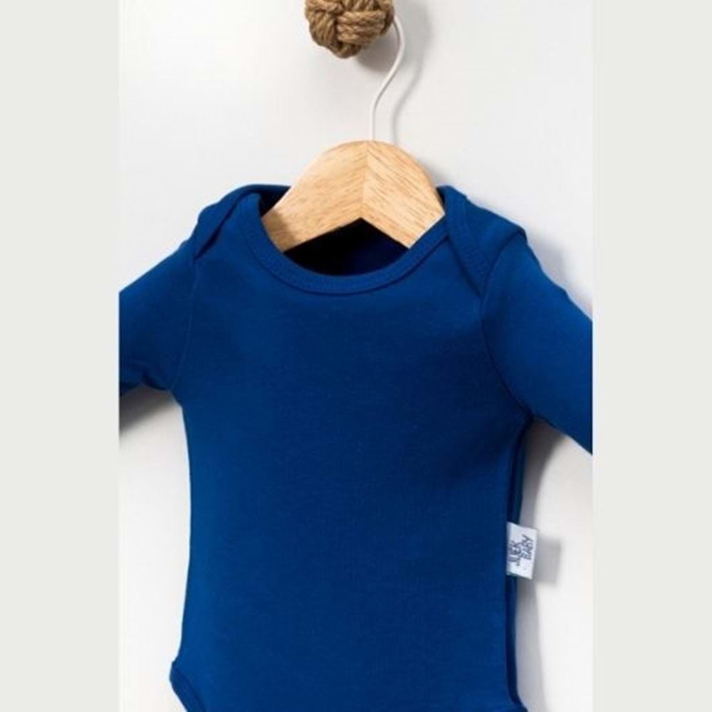 Jijek Baby Pamuk 3 Lü Uzunkollu Bebek Body – Yumuşak,Rahat - saks - 24-36 AY - 5001088-saks-24-36 AY