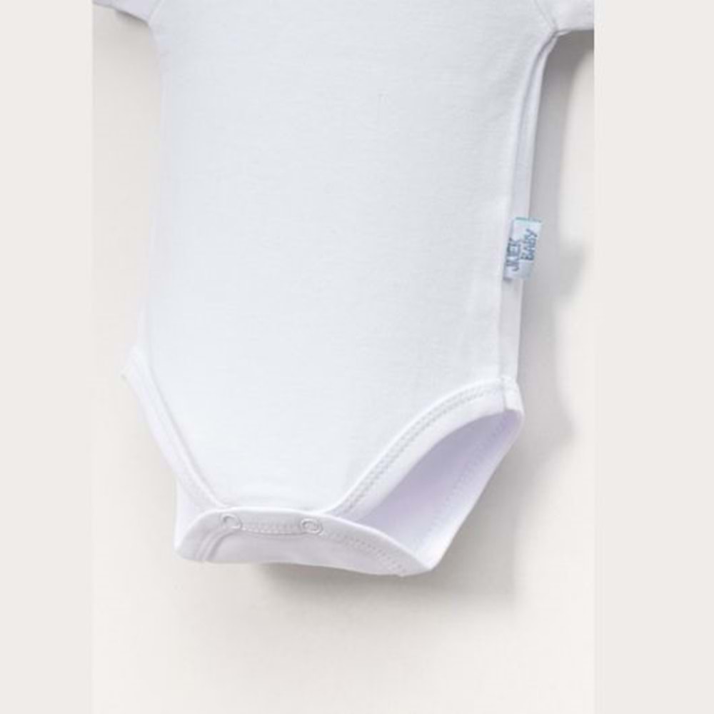 Jijek Baby Pamuk 3lü Kısa Kollu Bebek Body – Yumuşak,Rahat - Beyaz - 24-36 AY