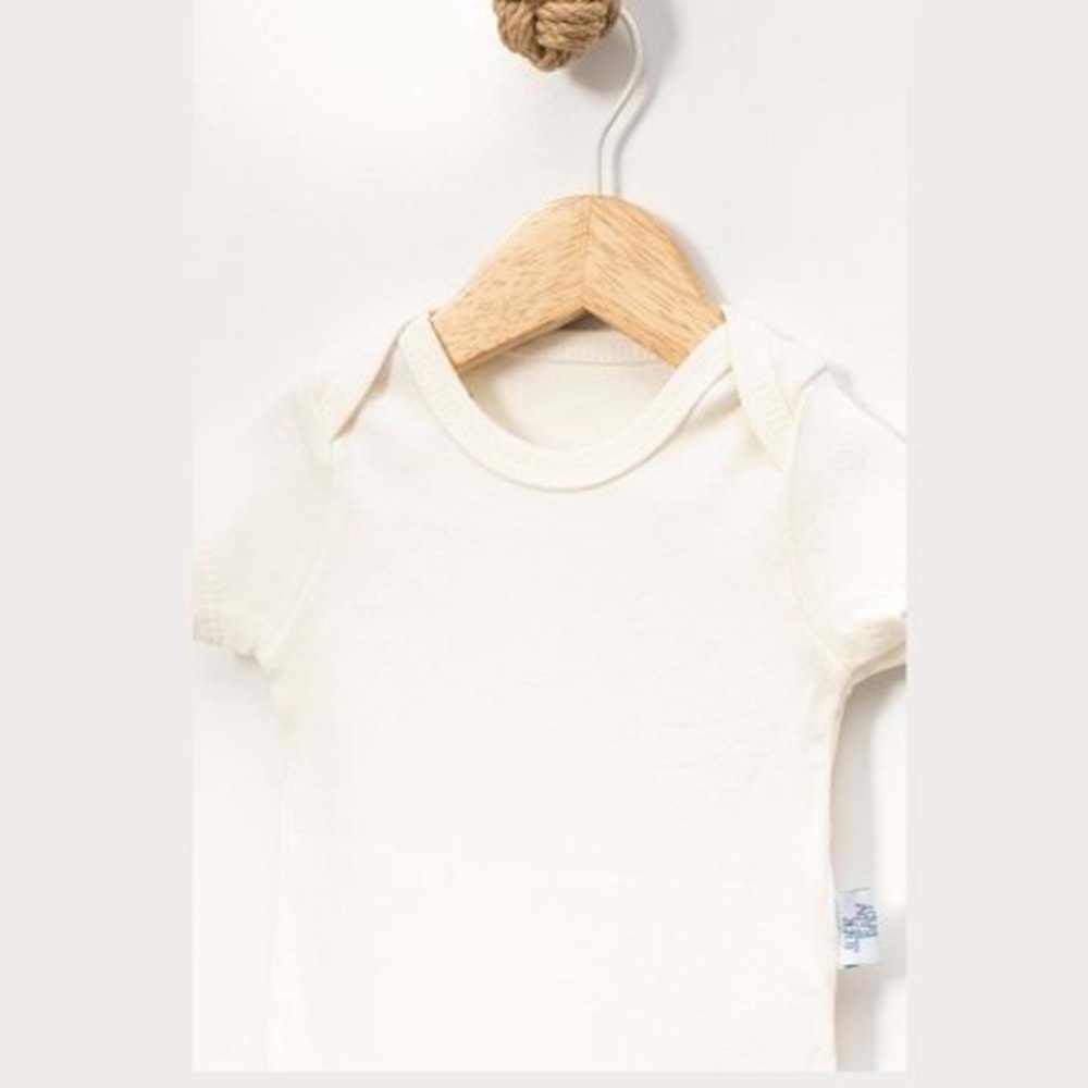 Jijek Baby Pamuk 3lü Kısa Kollu Bebek Body – Yumuşak,Rahat - Ekru - 4 YAŞ