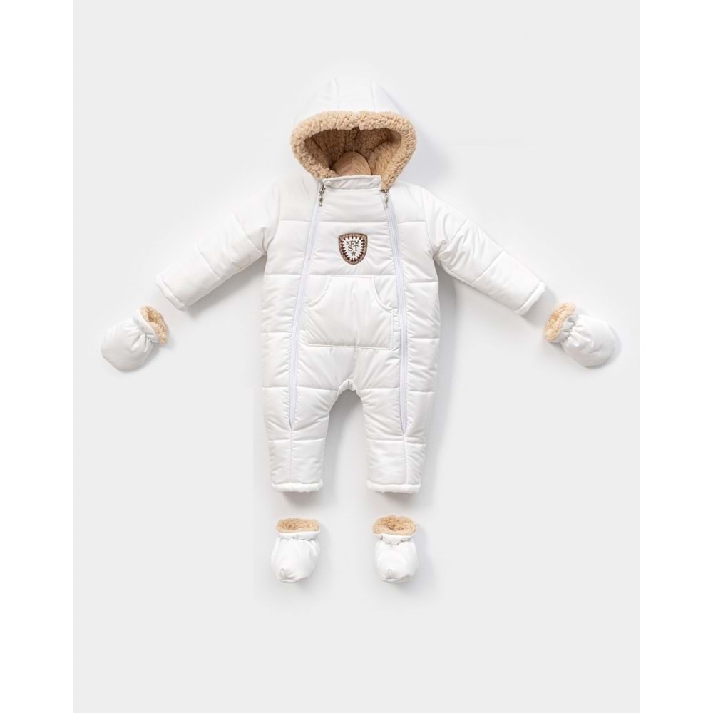 Kayak Tulum Bebe Kayak Kıyafeti New Armalı -Kışlık - Beyaz - 24-36 AY - 510002-Beyaz-24-36 AY
