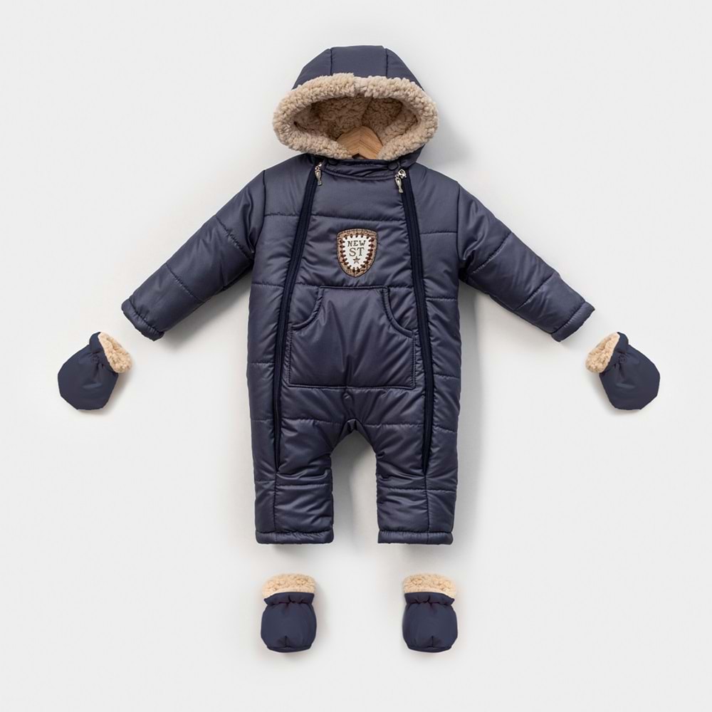 Kayak Tulum Bebe Kayak Kıyafeti New Armalı -Kışlık - Lacivert - 18-24 AY