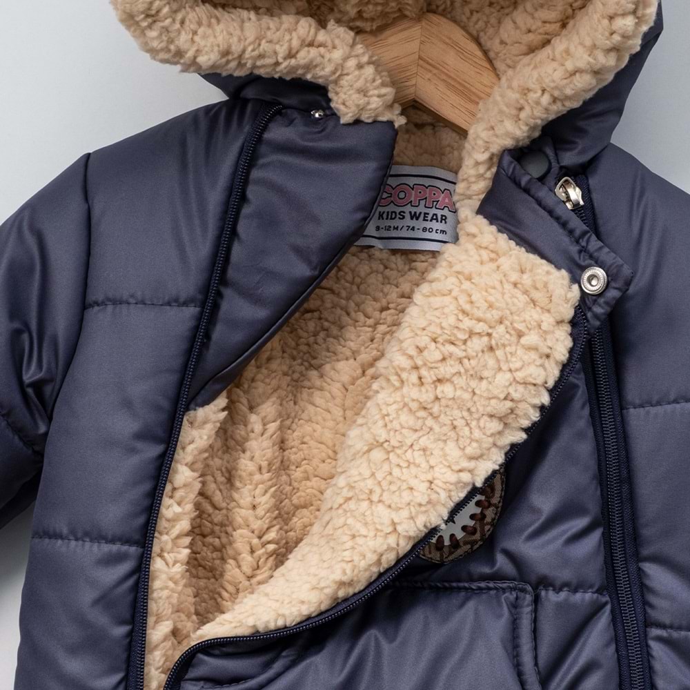 Kayak Tulum Bebe Kayak Kıyafeti New Armalı -Kışlık - Lacivert - 9-12 AY