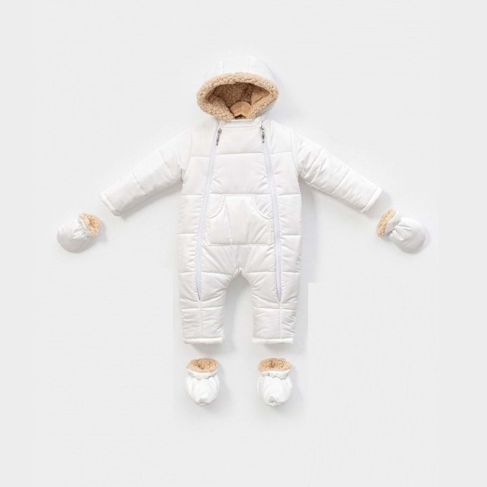 Kayak Tulum Bebe Kayak Kıyafeti -Kışlık - Coppa Kids - Kozmonot - Beyaz - 18-24 AY