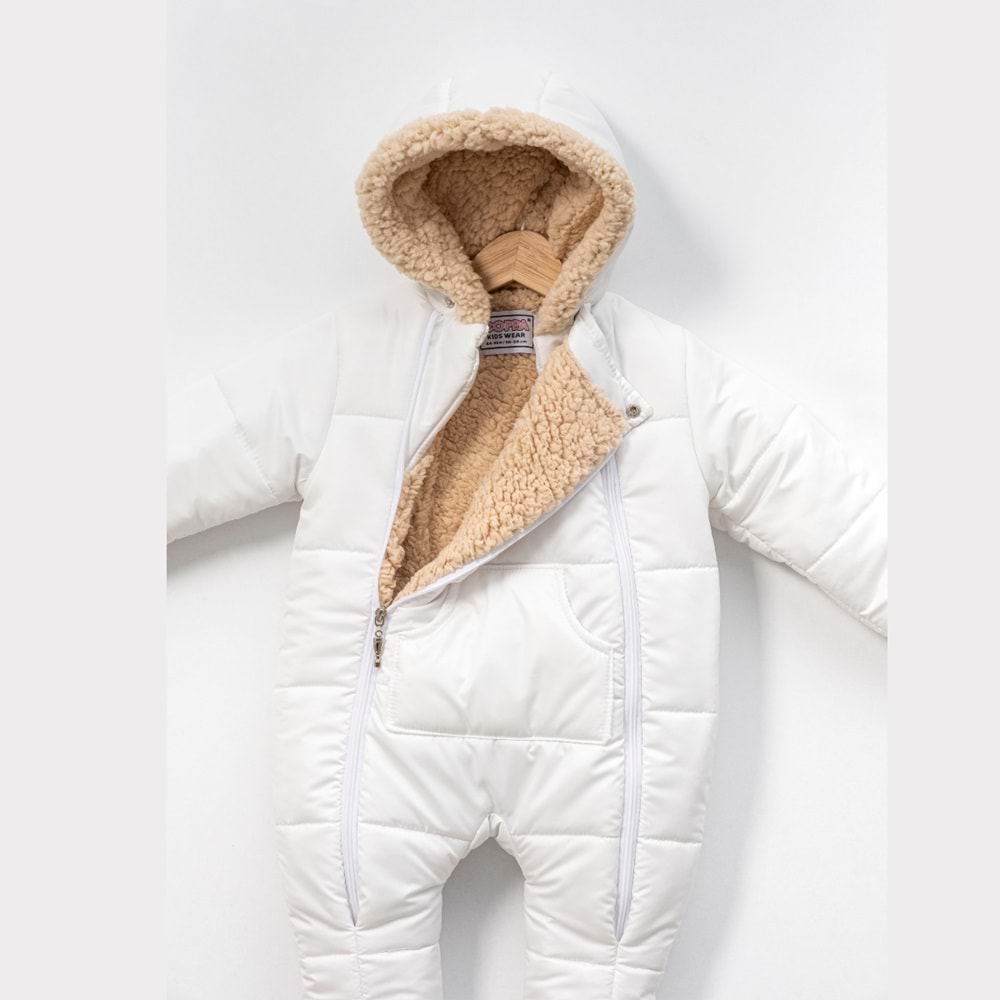 Kayak Tulum Bebe Kayak Kıyafeti -Kışlık - Coppa Kids - Kozmonot - Beyaz - 9-12 AY