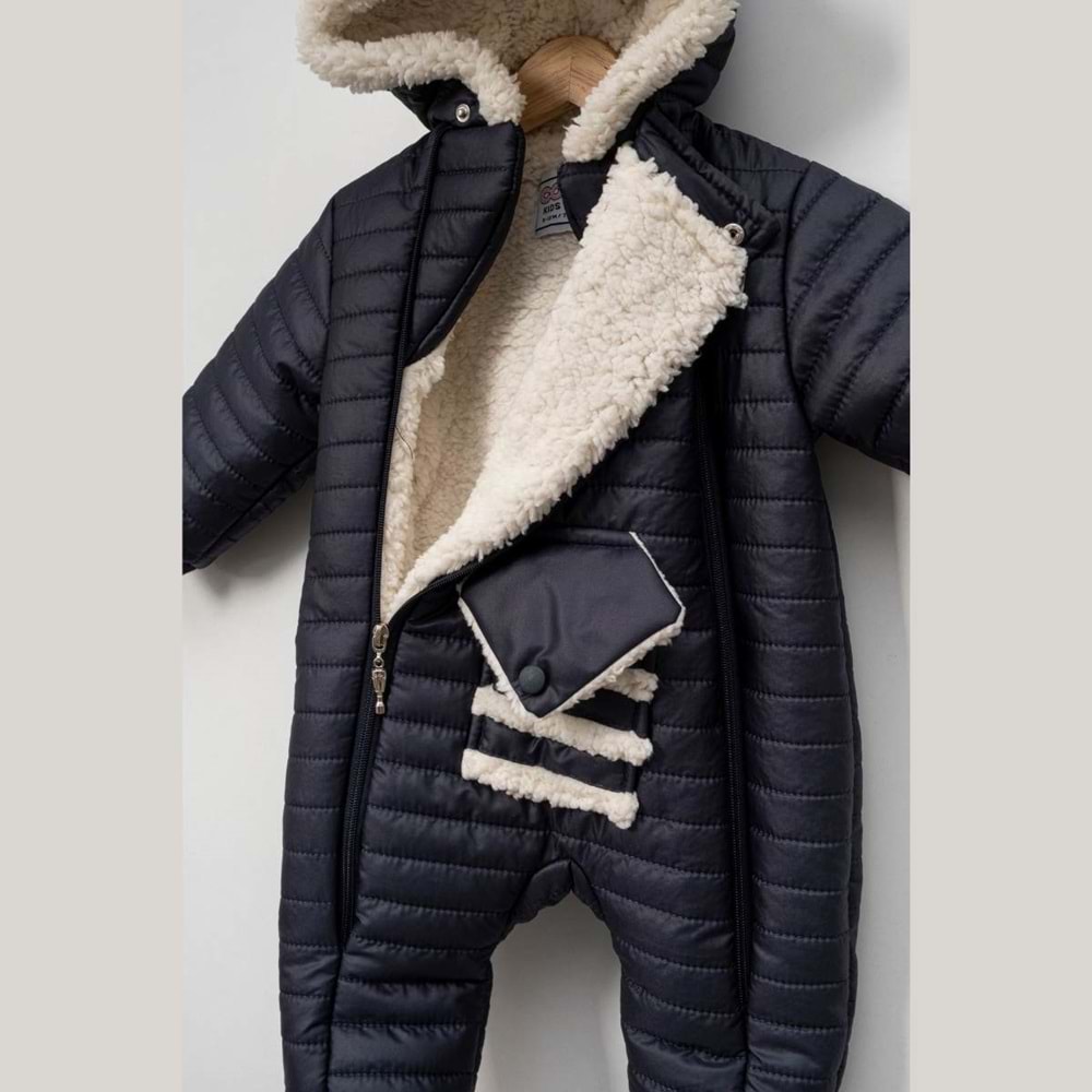 Kar Tulumu Bebe Kayak Tulum Cepli -Kışlık - Lacivert - 9-12 AY - 5101084-Lacivert-9-12 AY