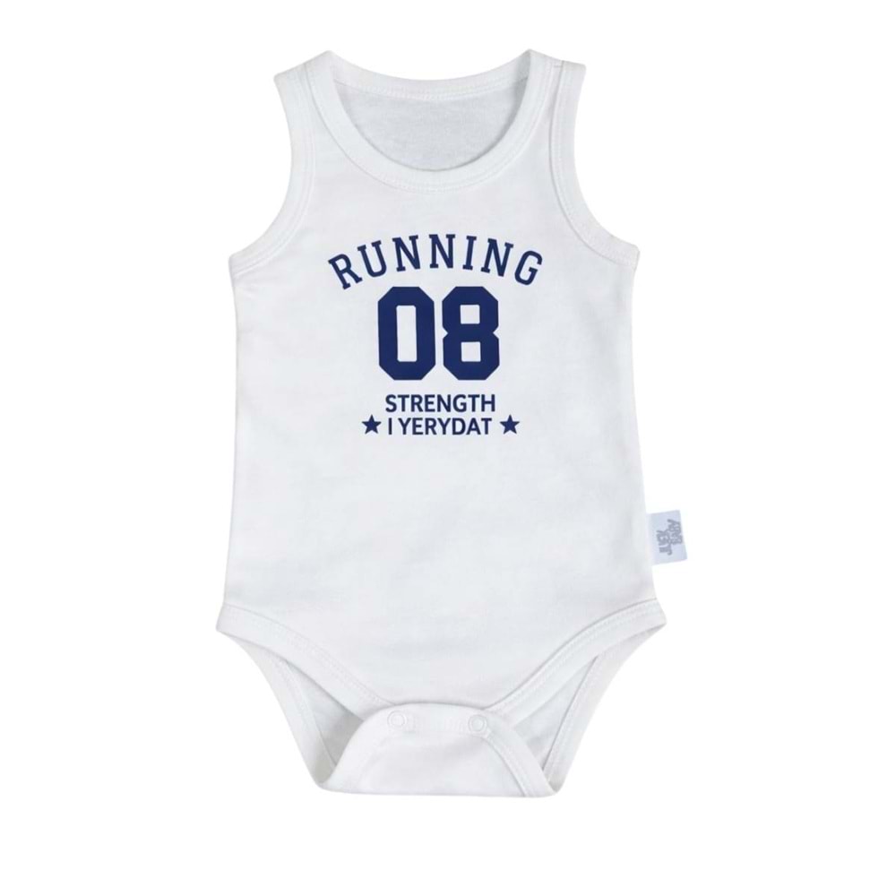 Jijek Baby Erkek Bebek Kırmızı Sportif Baskılı Atlet