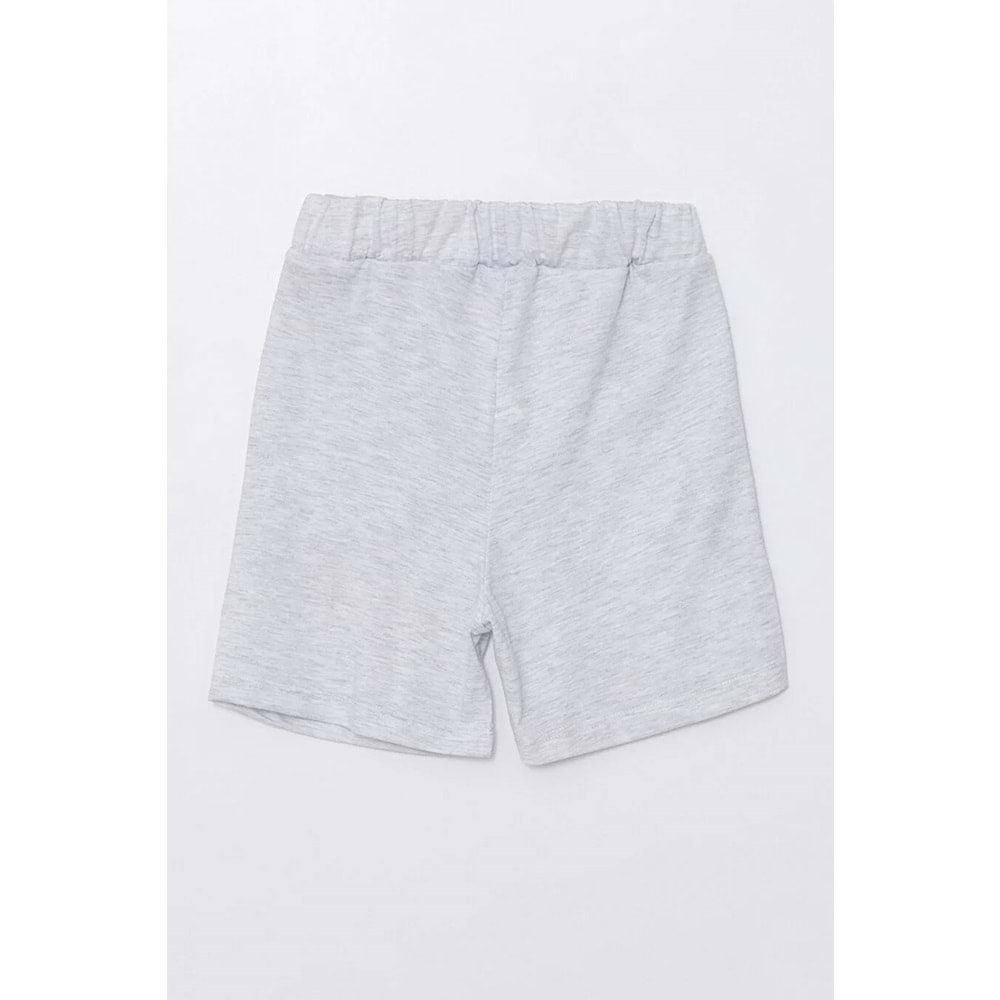 Run Baskılı Penye Şort- T-Shirt Kız-Erkek Takım - Coppa - Gri - 6 YAŞ - FRND00000002-13