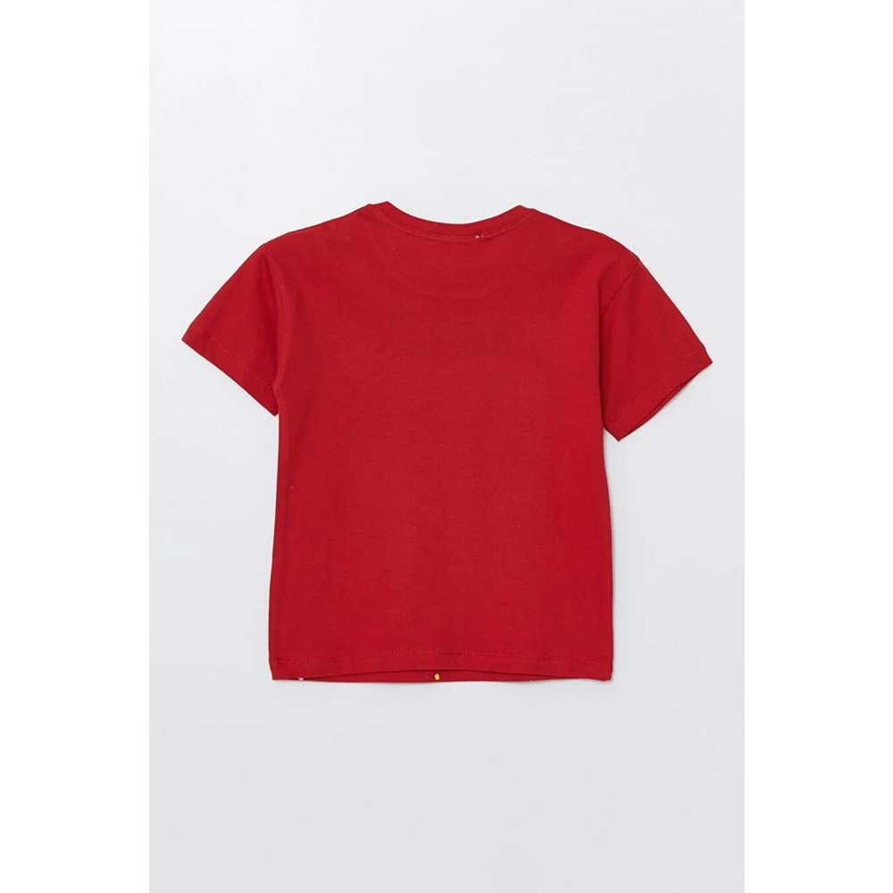 Run Baskılı Penye Şort- T-Shirt Kız-Erkek Takım - Coppa - Kırmızı - 2 YAŞ - FRND00000002-25