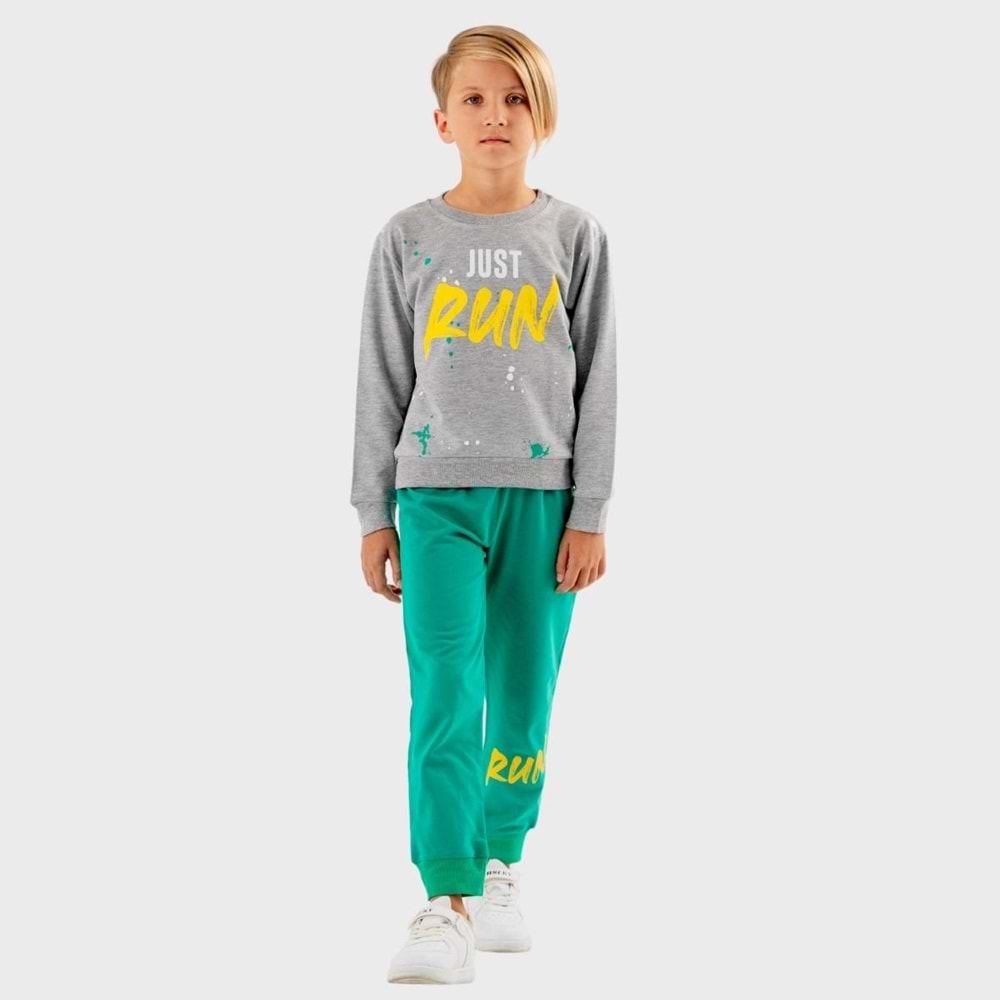 Run Erkek - Kız Çocuk T-shirt Eşofman Altı Takım