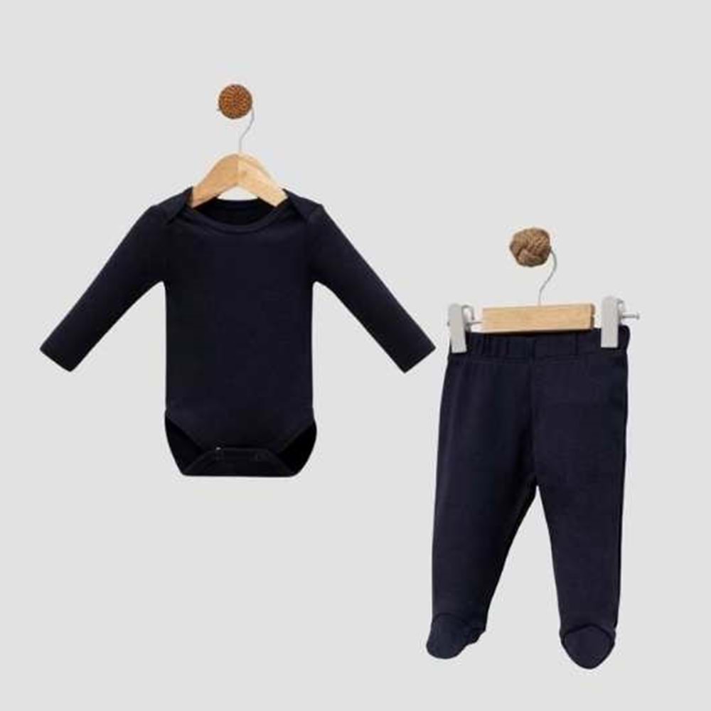 Erkek Bebek 2’li Takım Uzun Kollu Body ve Alt - Lacivert - 6-9AY - FRND000000095-Lacivert-6-9AY