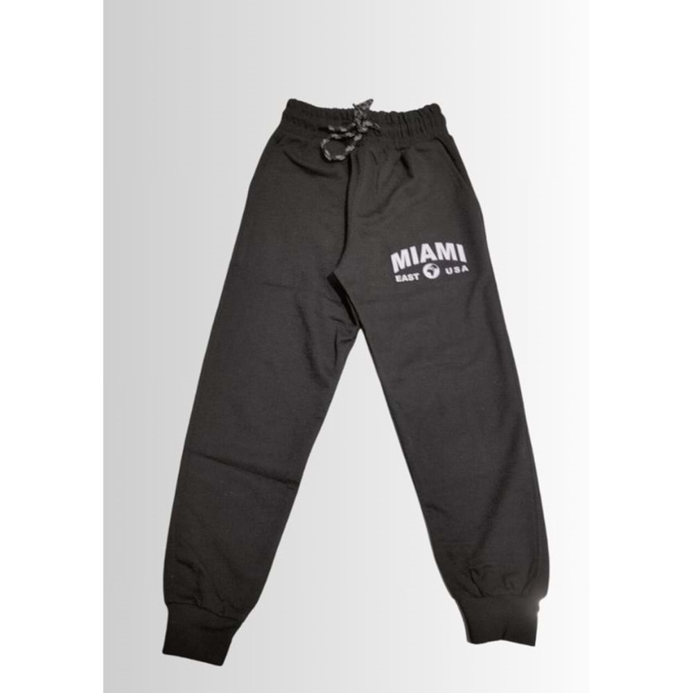 Miami Baskılı Pamuklu Beli Fırfırlı Pantolon FRND00000024 - Siyah - 8 YAŞ - FRND00000024-387