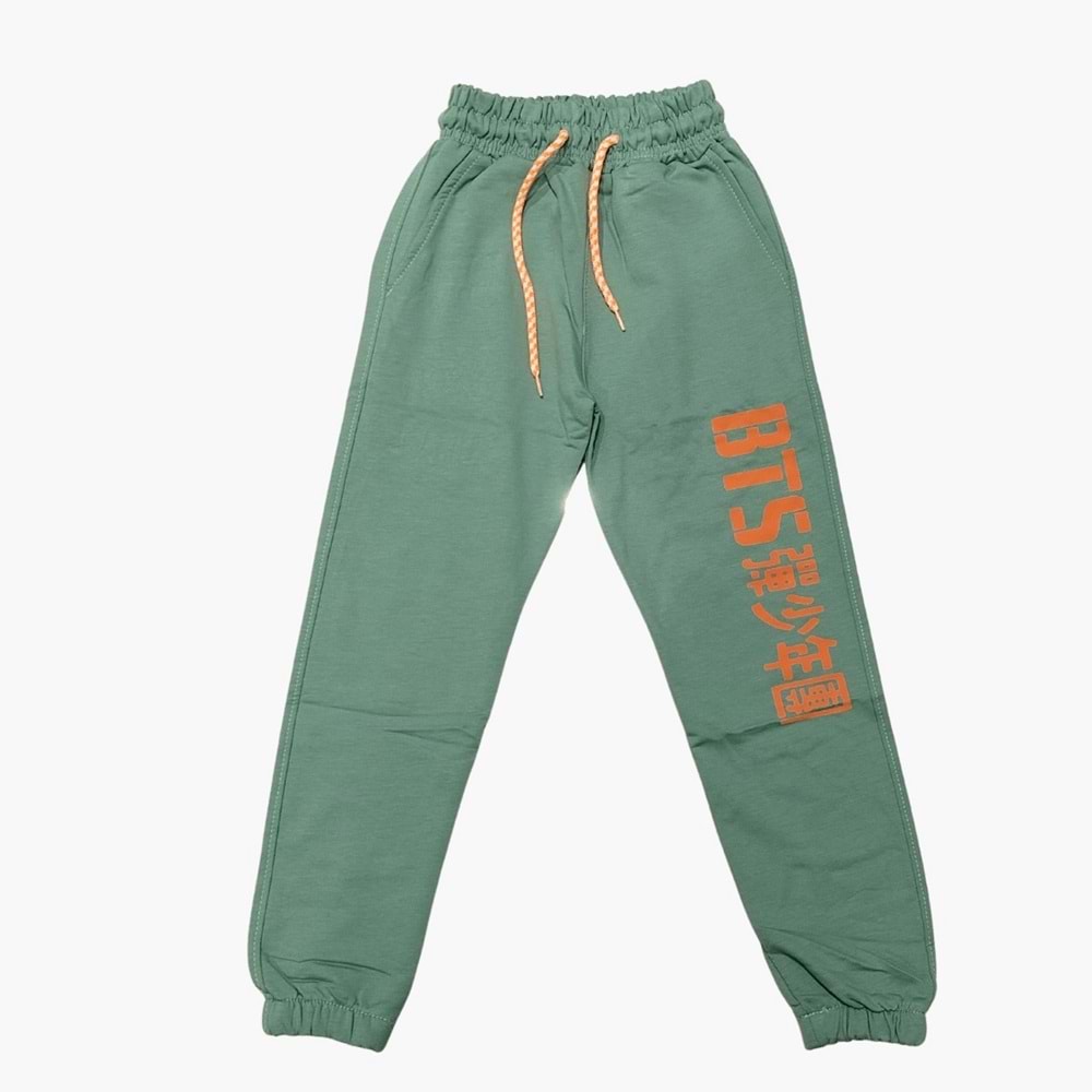 BTS Baskılı Pamuklu Beli Fırfırlı Pantolon FRND00000025 - Mint Yeşili - 14 YAŞ - FRND00000025-414