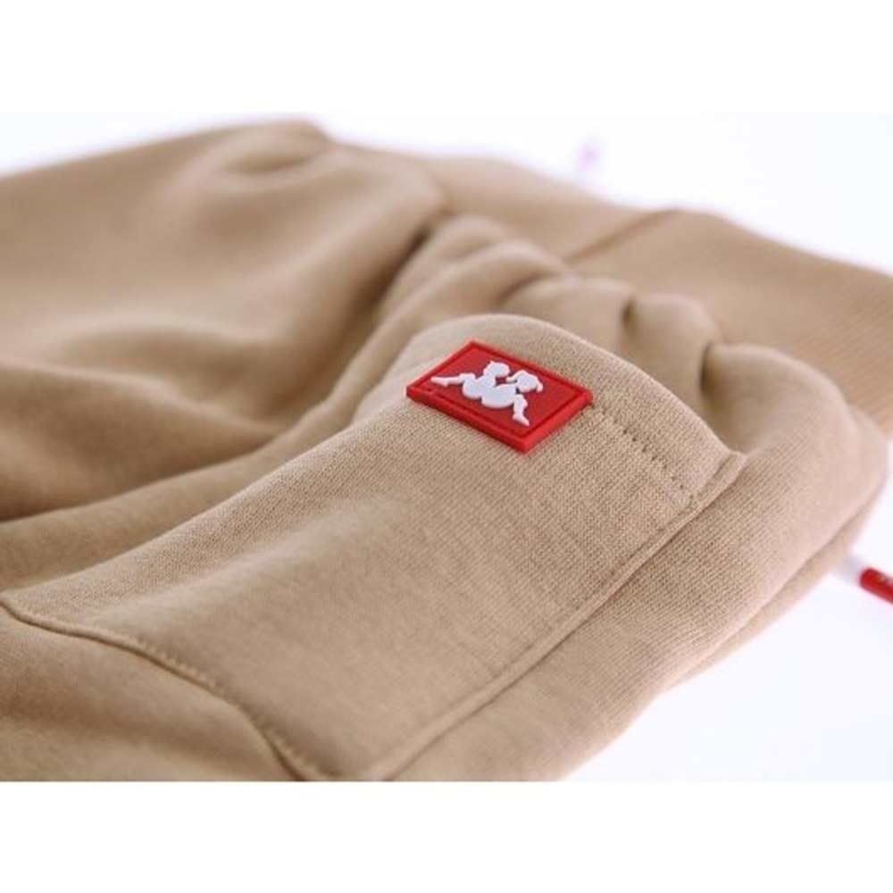 Friend Baskılı Pamuklu Beli Lastikli Pantolon FRND00000048 - Bej - 7 YAŞ