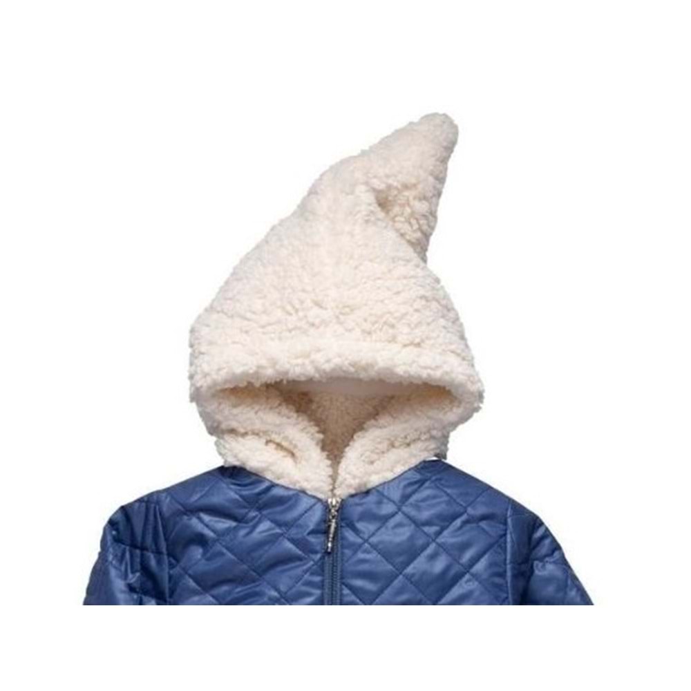 Bebe Şirinler Şapkalı Versoftlu Kozmonot Tulum-Kışlık-FRND67 - İndigo - 9-12 AY