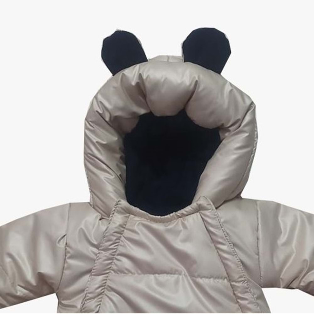 Bebek Yenidoğan Kundak Tulum Microkumaş Tulum Polarlı - Bej - 6-9AY