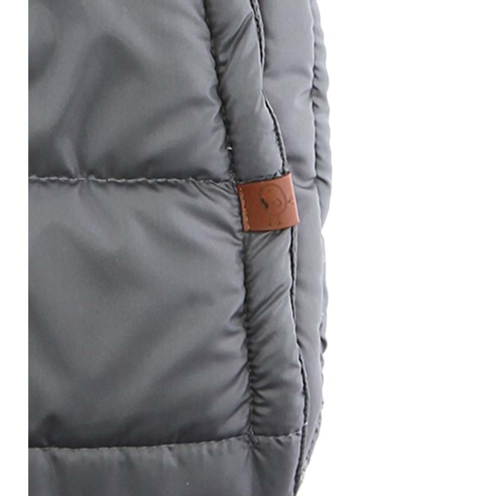 Bebek Yenidoğan Kundak Tulum Microkumaş Tulum Polarlı - Füme - 6-9AY