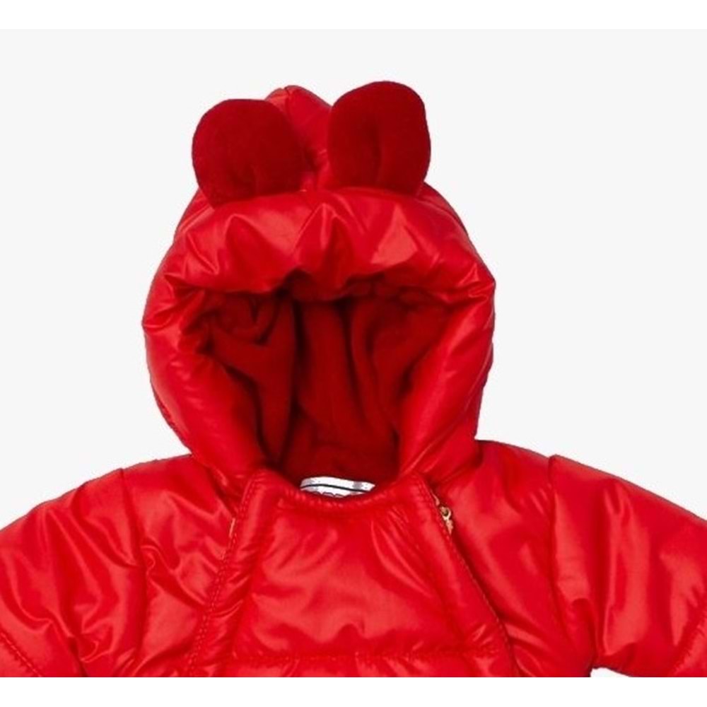 Bebek Yenidoğan Kundak Tulum Microkumaş Tulum Polarlı- Kırmızı - 6-9AY