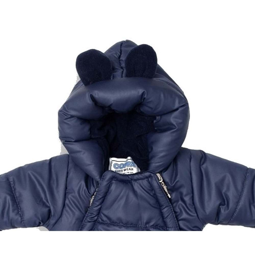 Bebek Yenidoğan Kundak Tulum Microkumaş Tulum Polarlı - Lacivert - 6-9AY