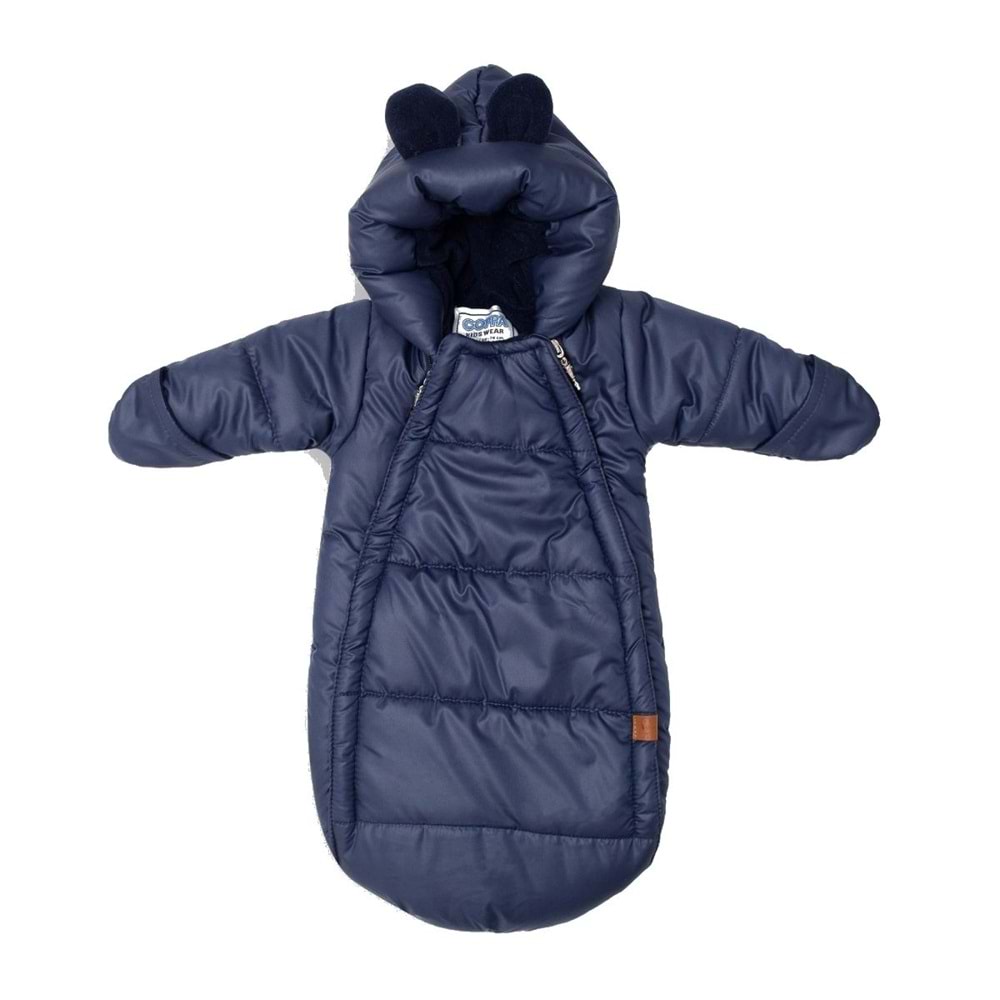 Bebek Yenidoğan Kundak Tulum Microkumaş Tulum Polarlı Lacivert - 0-3 AY