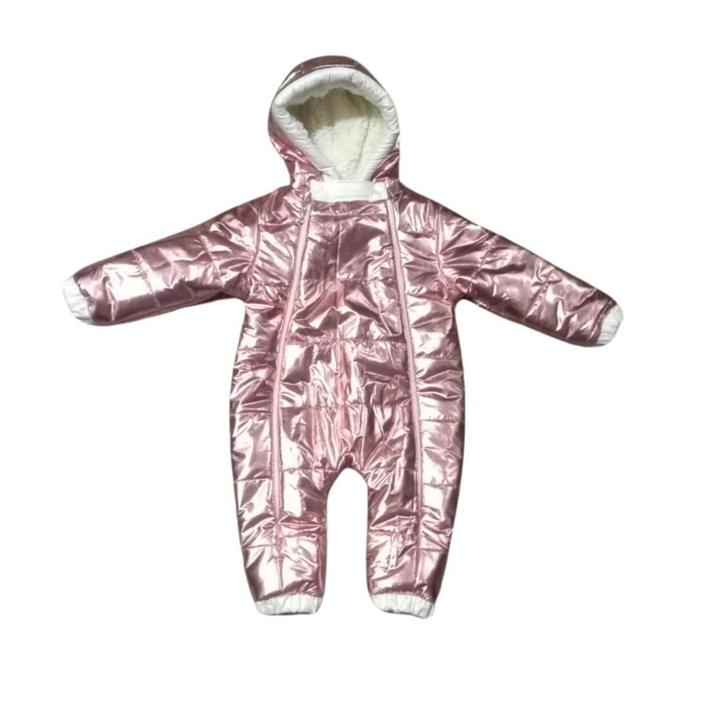 Kayak Tulum Bebe Kayak Kıyafeti Panda Baskılı -Kışlık - Parlak pembe - 24-36 AY