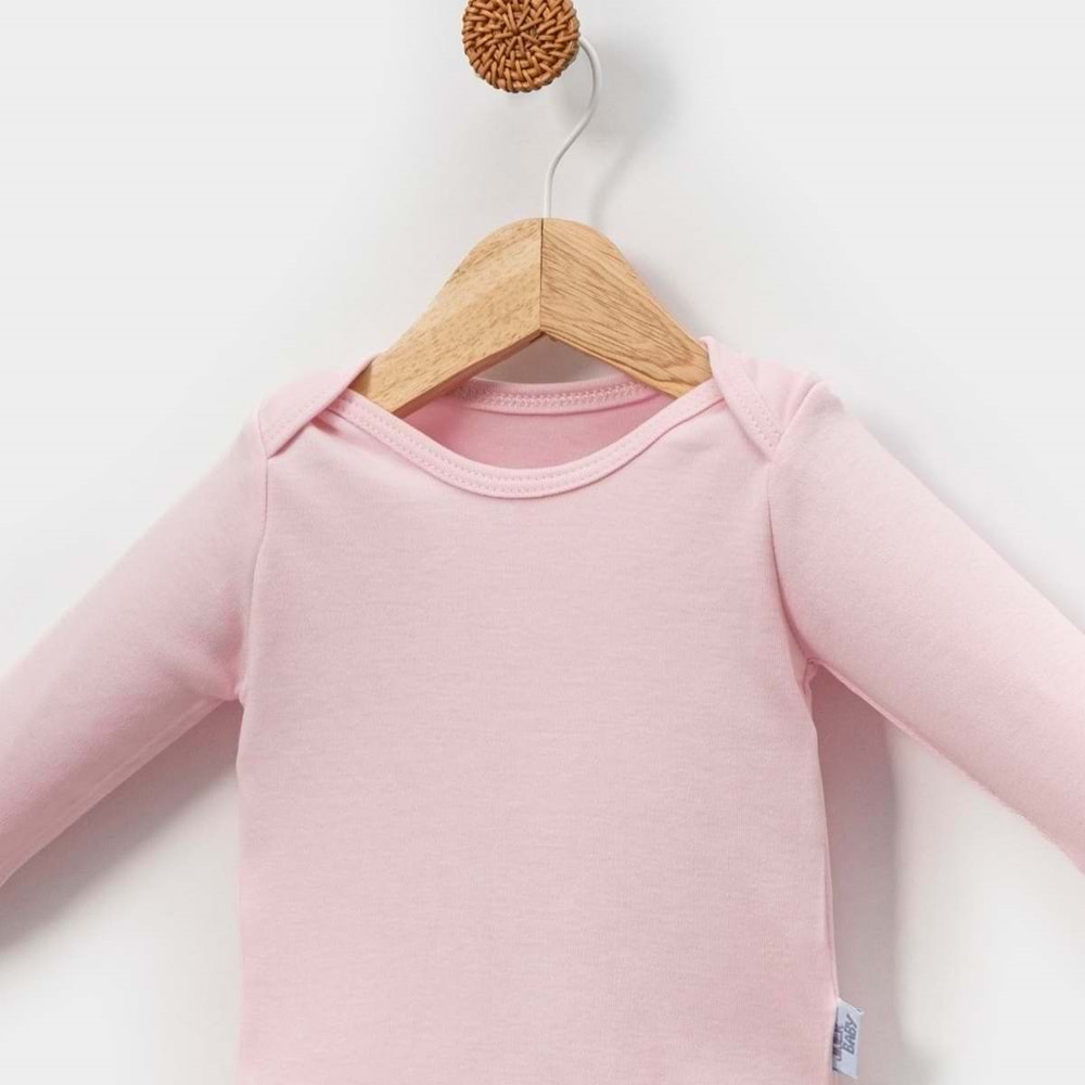 Jijek Baby 3 Lü Uzunkollu Bebek Body – Yumuşak,Rahat - EKRU-KIRMIZI-PEMBE - 24-36 AY