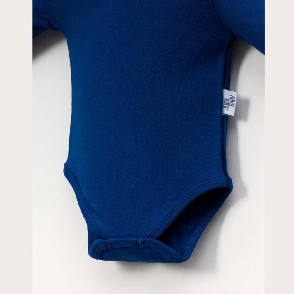 Jijek Baby 3 Lü Uzunkollu Bebek Body – Yumuşak,Rahat - SAKS-LACİVERT-TURKUAZ - 18-24 AY