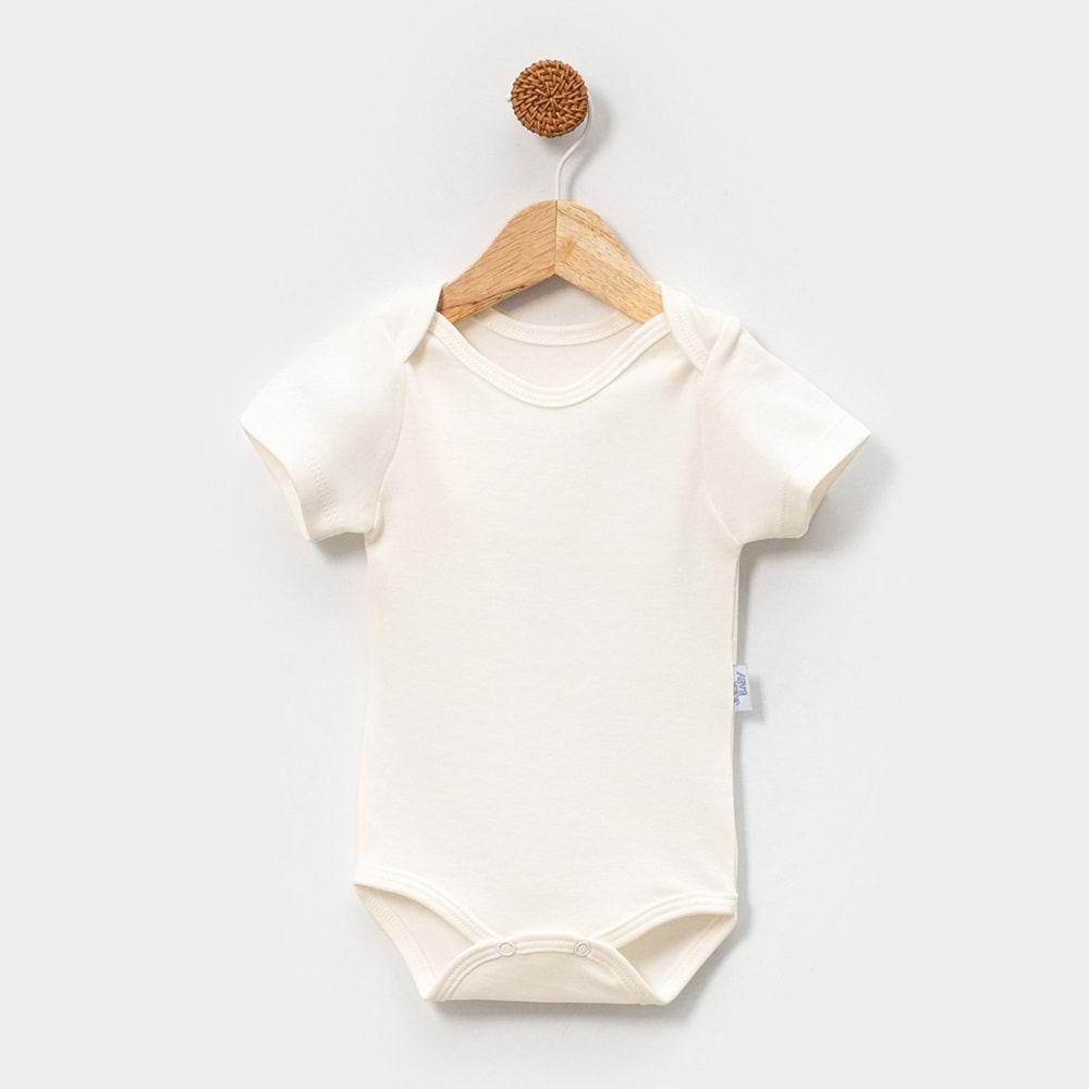 Jijek Baby 3 Lü Kısakollu Bebek Body – Yumuşak,Rahat - EKRU-KIRMIZI-PEMBE - 18-24 AY