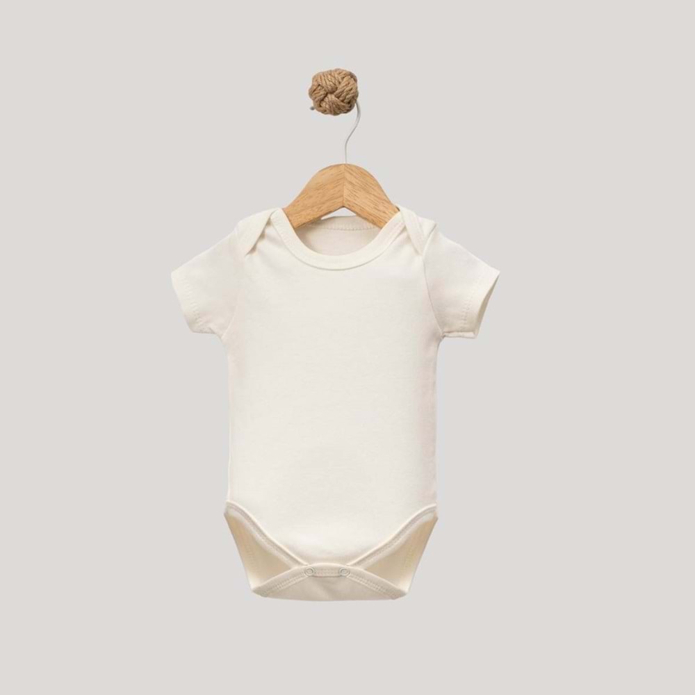 Jijek Baby 3 Lü Kısakollu Bebek Body – Yumuşak,Rahat - KREM-MAVİ-BEYAZ - 9-12 AY