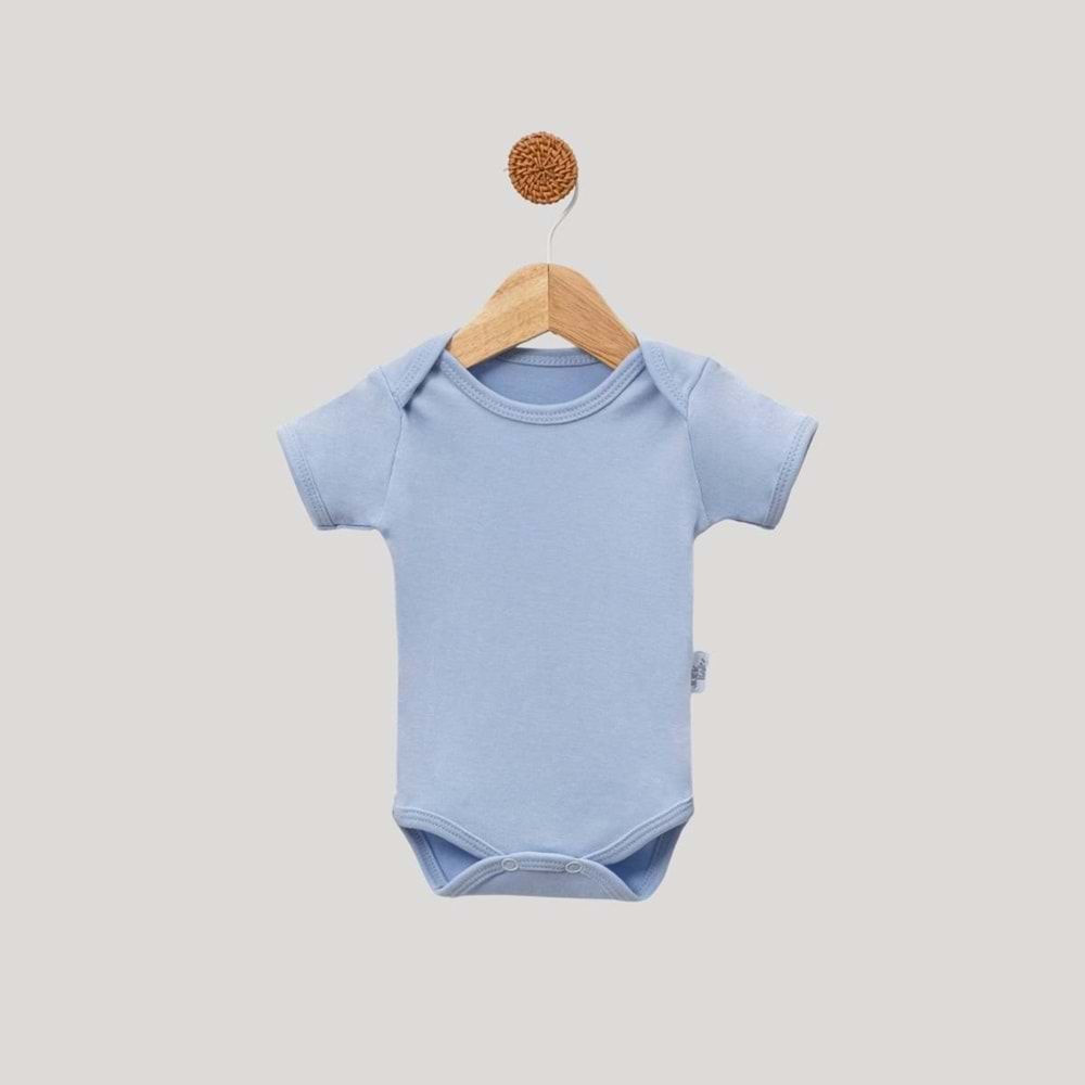 Jijek Baby 3 Lü Kısakollu Bebek Body – Yumuşak,Rahat - MAVİ EKRU A.MAVİ - 18-24 AY