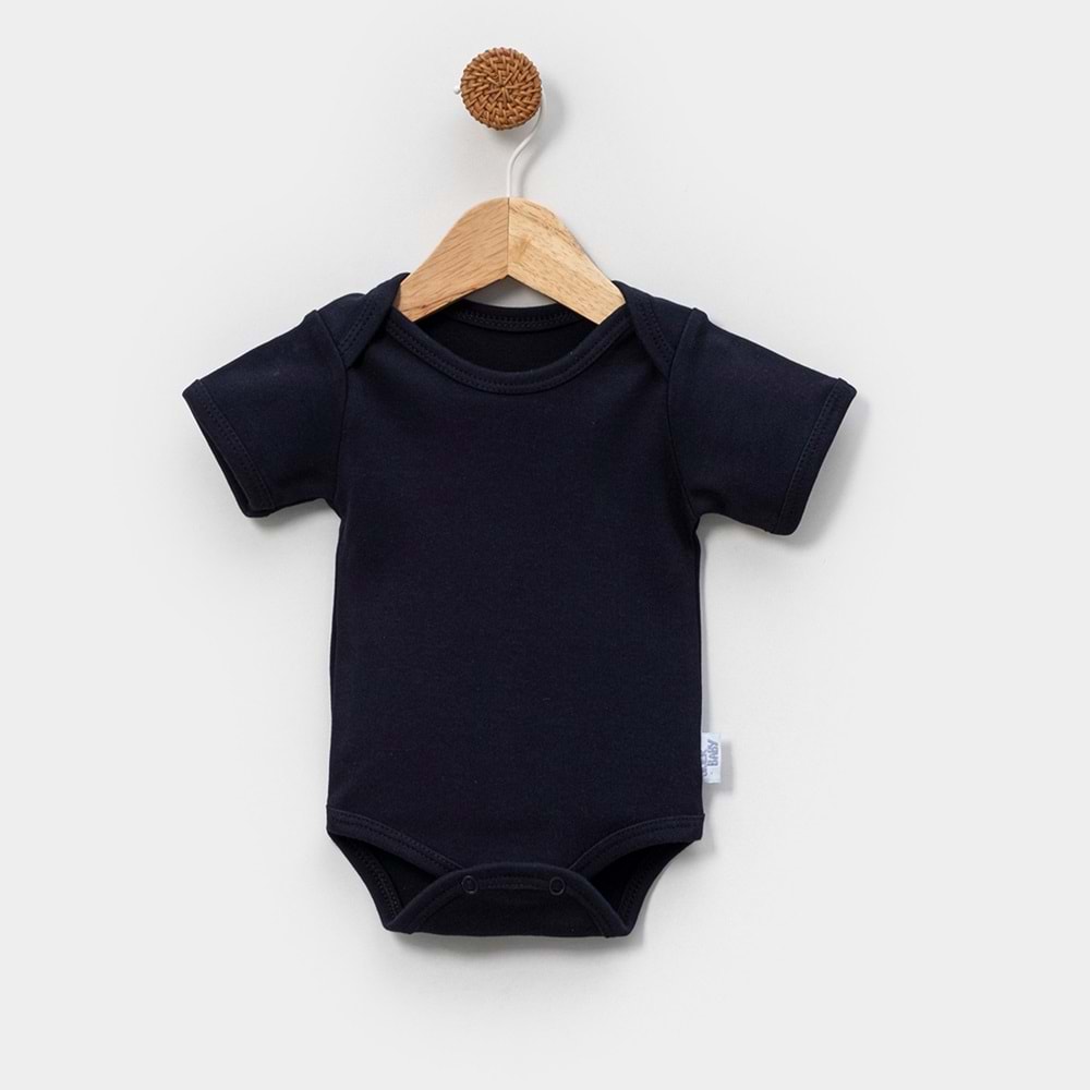 Jijek Baby 3 Lü Kısakollu Bebek Body – Yumuşak,Rahat - SAKS-LACİVERT-TURKUAZ - 6-9AY