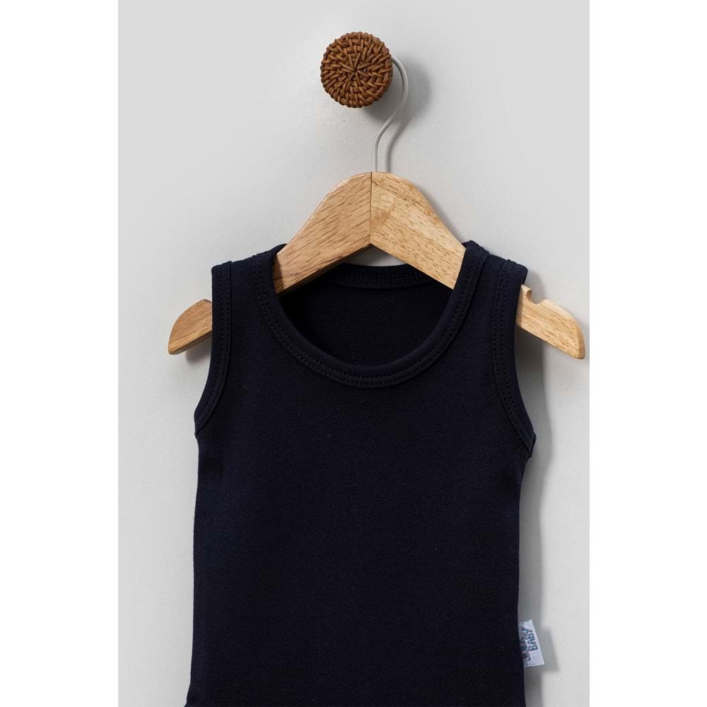 Jijek Baby 3 Lü Kolsuz Bebek Body – Yumuşak,Rahat - beyaz-kırmızı-lacivert - 18-24 AY