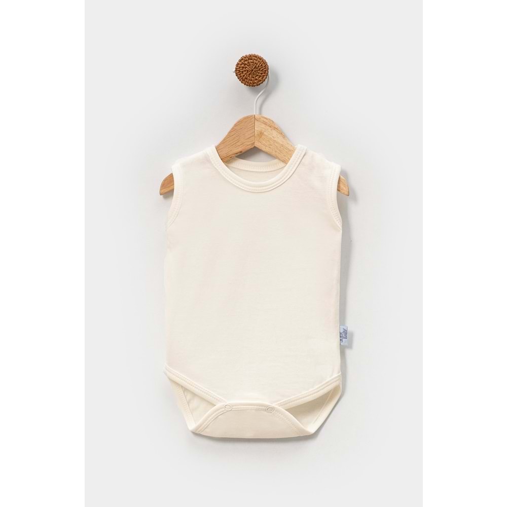 Jijek Baby 3 Lü Kolsuz Bebek Body – Yumuşak,Rahat - EKRU-KIRMIZI-PEMBE - 9-12 AY