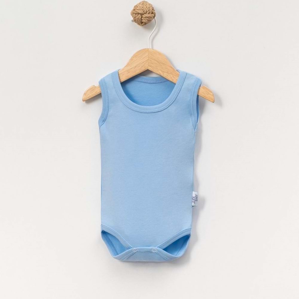 Jijek Baby 3 Lü Kolsuz Bebek Body – Yumuşak,Rahat - KREM-MAVİ-BEYAZ - 12-18 AY