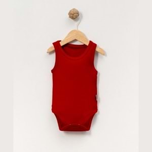 Jijek Baby Pamuk 3lü Kolsuz Bebek Body – Yumuşak,Rahat - Kırmızı - 3 YAŞ