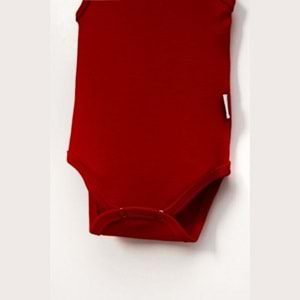 Jijek Baby Pamuk 3lü Kolsuz Bebek Body – Yumuşak,Rahat - Kırmızı - 3 YAŞ