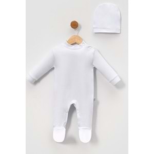 Alttan Çıtçıtlı Şapkalı Bebek Tulum ,Konforlu ve Pratik Tasarım