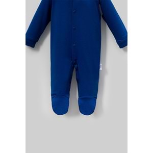 Önden Çıtçıtlı Bebek Tulum Pamuk, Pratik ve Şık Tasarım - saks - 9-12 AY