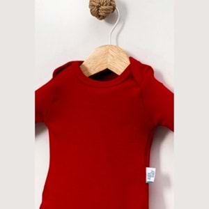 Jijek Baby Pamuk 3 Lü Uzunkollu Bebek Body – Yumuşak,Rahat - Kırmızı - 4 YAŞ