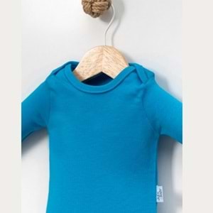 Jijek Baby Pamuk 3 Lü Uzunkollu Bebek Body – Yumuşak,Rahat - Turkuaz - 3 YAŞ