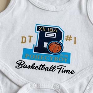 Erkek Bebek Basketbol Temalı Atlet Body -Zıbın