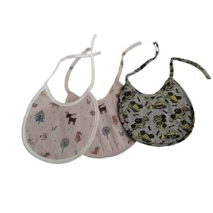 3'lü Paket Bebek Mama Önlüğü Seti - %100 Pamuklu,